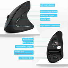 Load image into Gallery viewer, wireless vertical mouse ergonomic dpi 800/1200/1600 for pc computer laptop notebook | marketzone christchurch