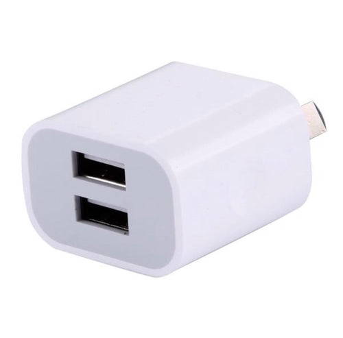 dual usb 5v 2a travel power adapter wall charger au/nz plug white | marketzone christchurch