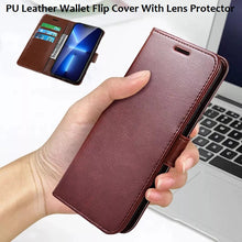 Load image into Gallery viewer, for apple iphone premium slim full protection pu leather flip wallet case with camera lens protection | marketzone christchurch