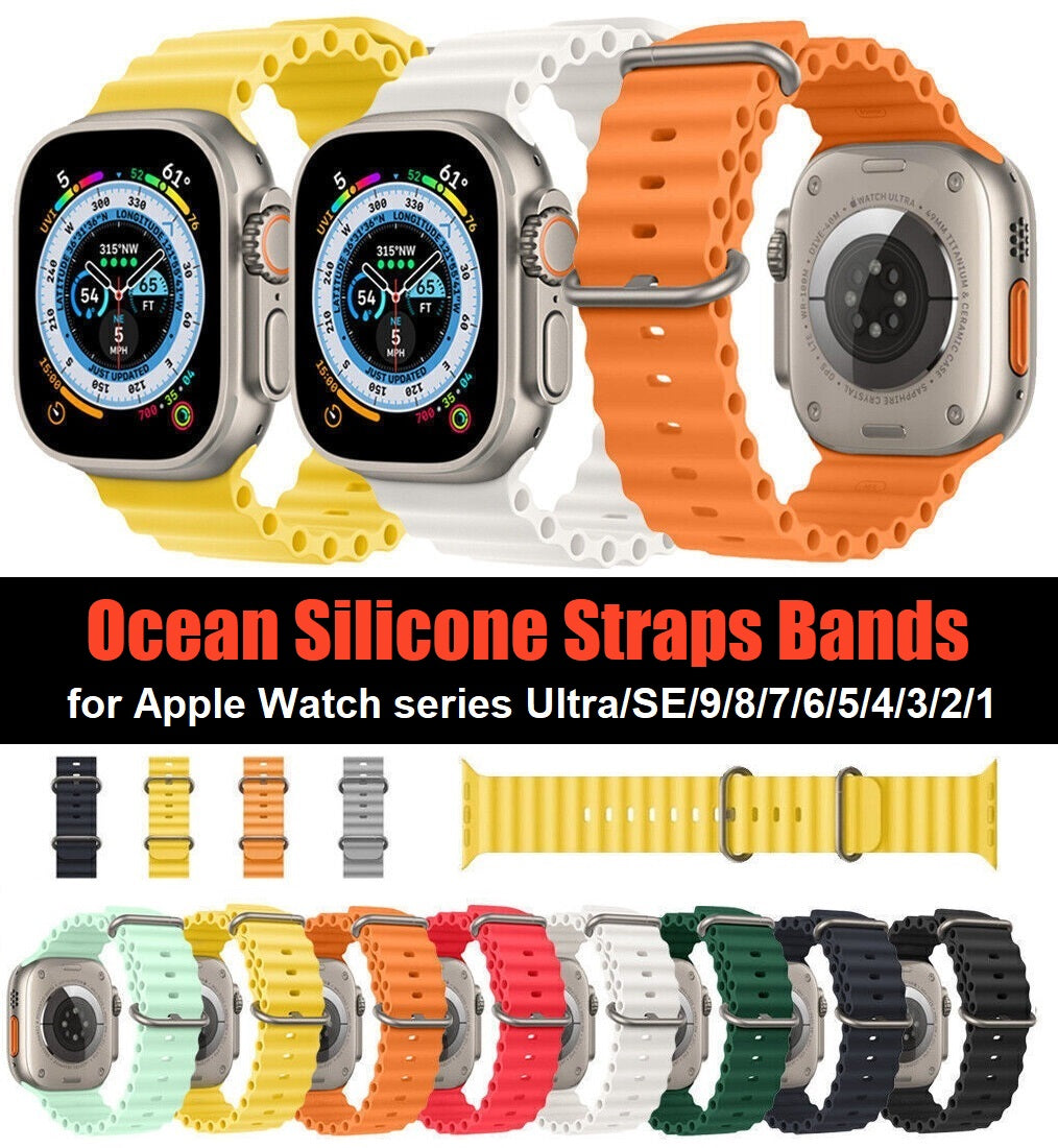 for apple watch premium quality ocean silicone straps bands with metal buckle | marketzone christchurch