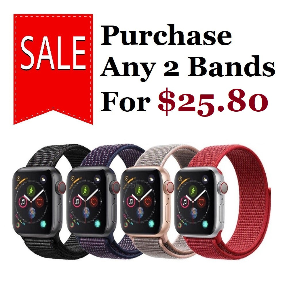 purchase 2 at special price woven nylon fabric velcro straps for apple watch | marketzone christchurch