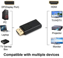 Load image into Gallery viewer, displayport large dp male to hdmi female display port adapter converter 1080p (black) | marketzone christchurch
