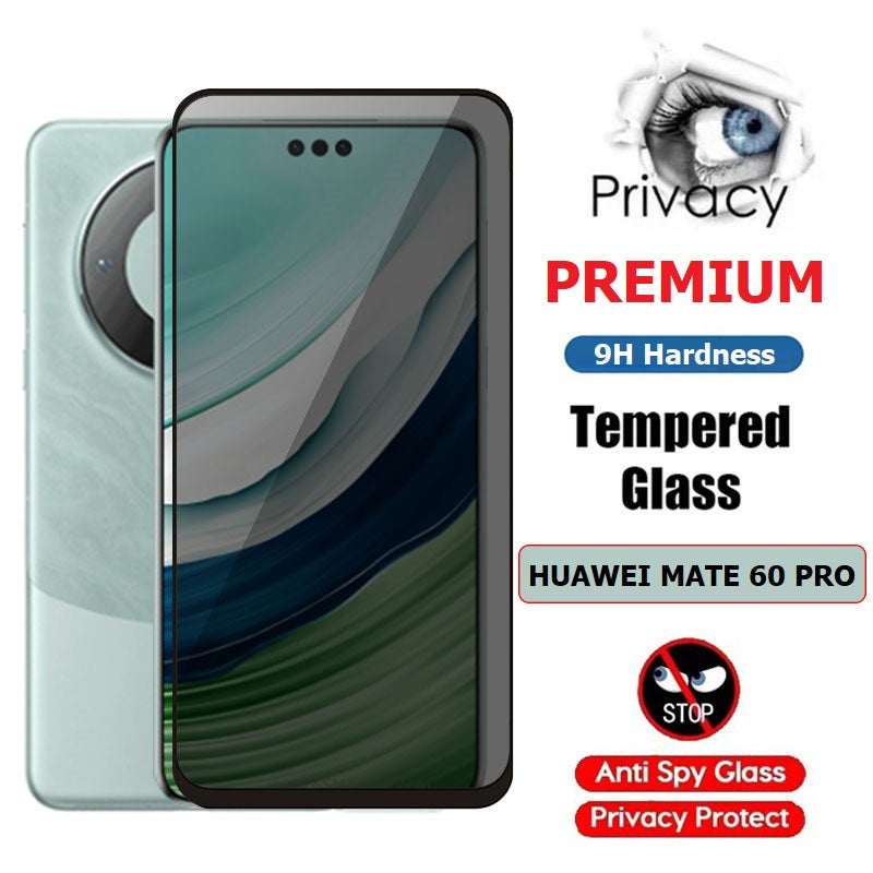 for huawei mate 60 pro 9h anti-spy privacy tempered glass full coverage screen protector | marketzone christchurch