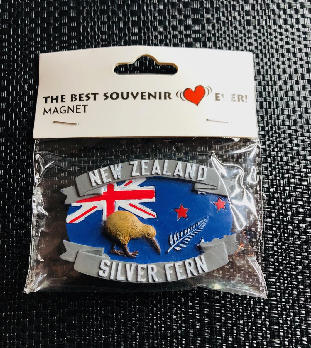 new zealand silver fern kiwi uk flag - nz fridge magnet souvenir | marketzone christchurch