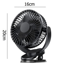 Load image into Gallery viewer, 10000mah high capacity rechargeable clip on fan with led light 4 fan speed mode | marketzone christchurch
