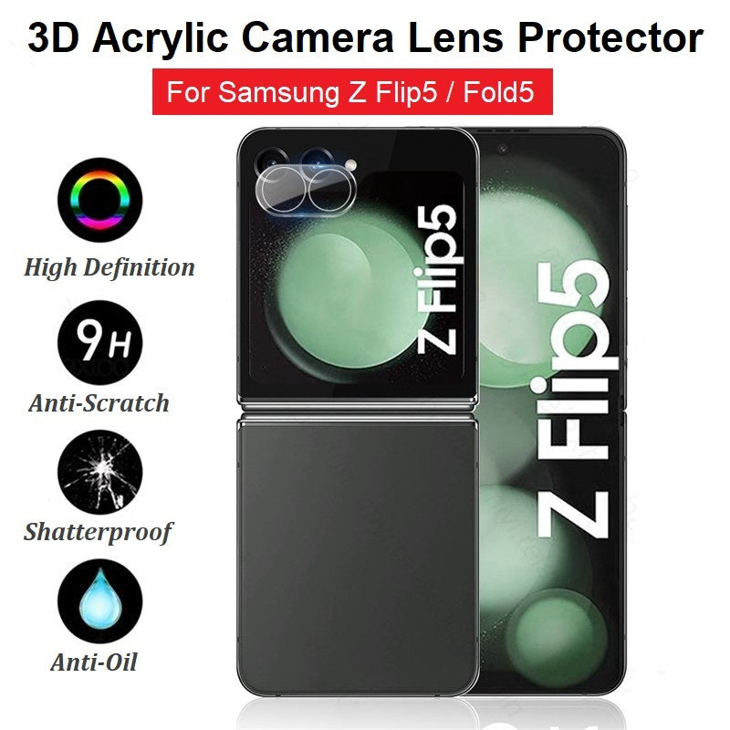 for samsung galaxy z flip5 fold5 5g 3d clear acrylic premium camera lens protector | marketzone christchurch