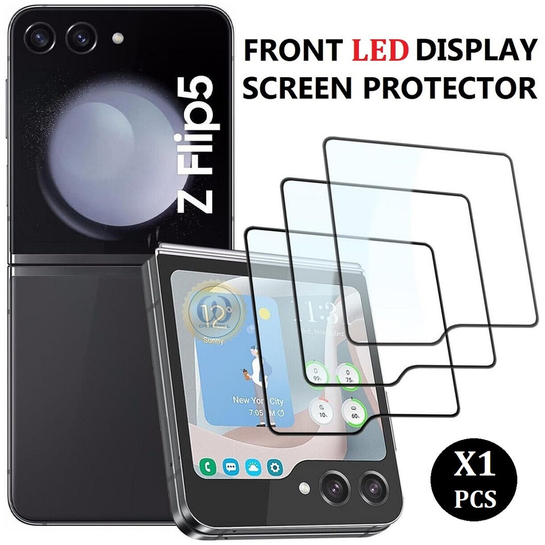 for samsung galaxy z flip5 premium clear / privacy front led screen tempered glass protector | marketzone christchurch