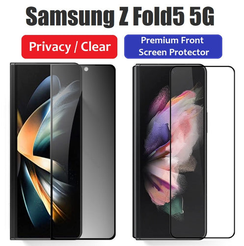 for samsung galaxy z fold5 5g premium clear / privacy front led screen tempered glass protector | marketzone christchurch