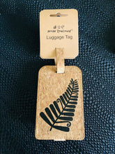 Load image into Gallery viewer, silver fern new zealand luggage tag cork oak material with back contact card nz souvenir | marketzone christchurch
