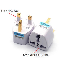 Load image into Gallery viewer, universal nz/au/us/eu to uk/hk/sg 3pin international travel adapter plug converter | marketzone christchurch
