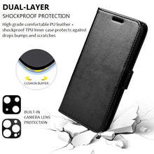 Load image into Gallery viewer, iphone 15 / 16 series pu leather flip wallet cover with lens protection | marketzone christchurch
