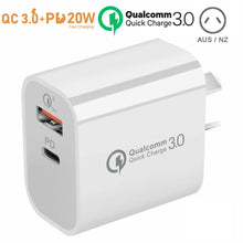 Load image into Gallery viewer, 20w qc 3.0 usb &amp; type-c pd fast charger compatible with apple iphone ipad samsung | marketzone christchurch
