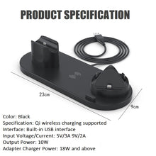 Load image into Gallery viewer, 6 in 1 wireless charger qi-certified fast wireless charging station with 3 types charging ports dock | marketzone christchurch
