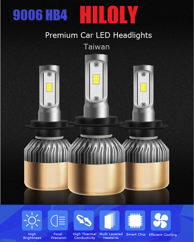hiloly taiwan 9006 HB4 car LED COB headlights light bulbs headlamps 36W 6000LM 6000K white | marketzone christchurch