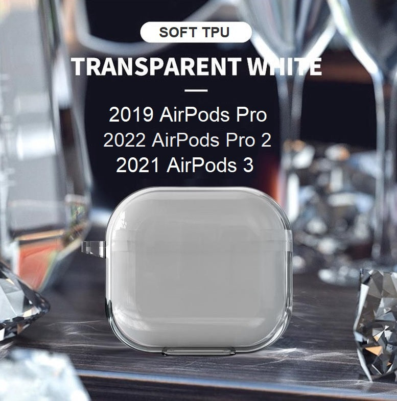 soft clear tpu silicone shockproof protection cover for apple airpods 3 & airpods pro 1/2 | marketzone christchurch