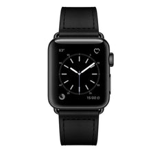 Load image into Gallery viewer, premium quality pu faux leather black strap band for apple watch | marketzone christchurch
