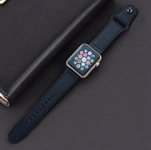 Load image into Gallery viewer, premium quality pu faux leather black strap band for apple watch | marketzone christchurch
