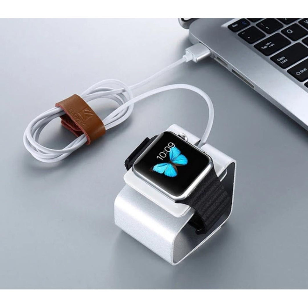 apple watch compact aluminum silver charging stand | marketzone christchurch