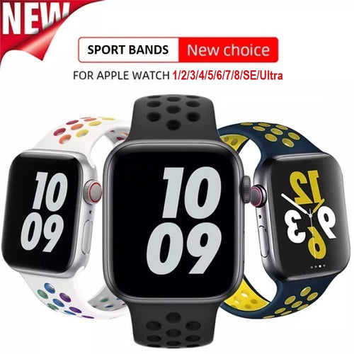 breathable silicone replacement sport straps bands for apple watch | marketzone christchurch