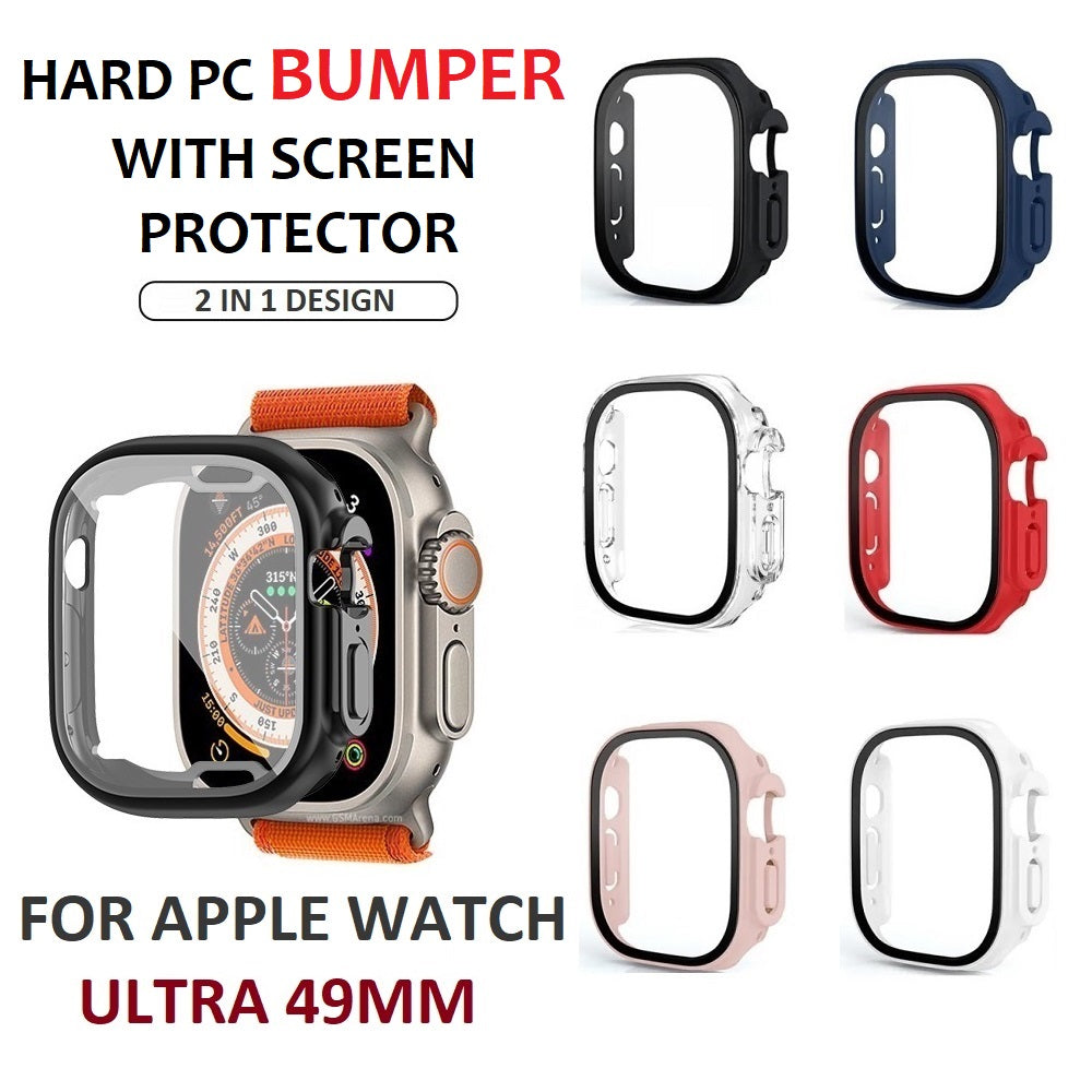 for apple watch ultra 49mm premium pc hard bumper cover with screen protection | marketzone christchurch