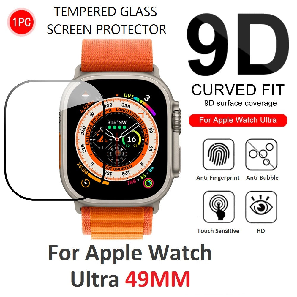 for apple watch ultra 49mm premium full coverage tempered glass screen protector | marketzone christchurch