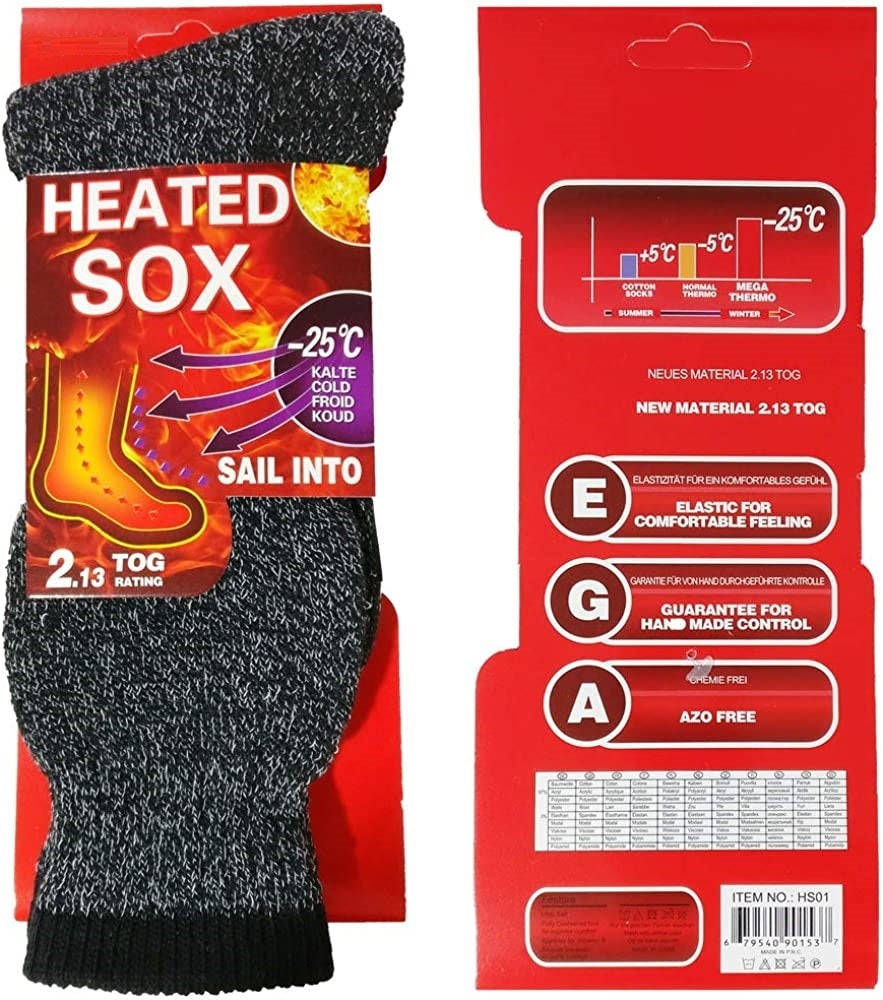heated sox thick warm winter thermal socks black | marketzone christchurch