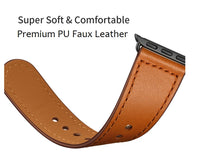 Load image into Gallery viewer, premium quality pu faux leather brown strap band for apple watch | marketzone christchurch
