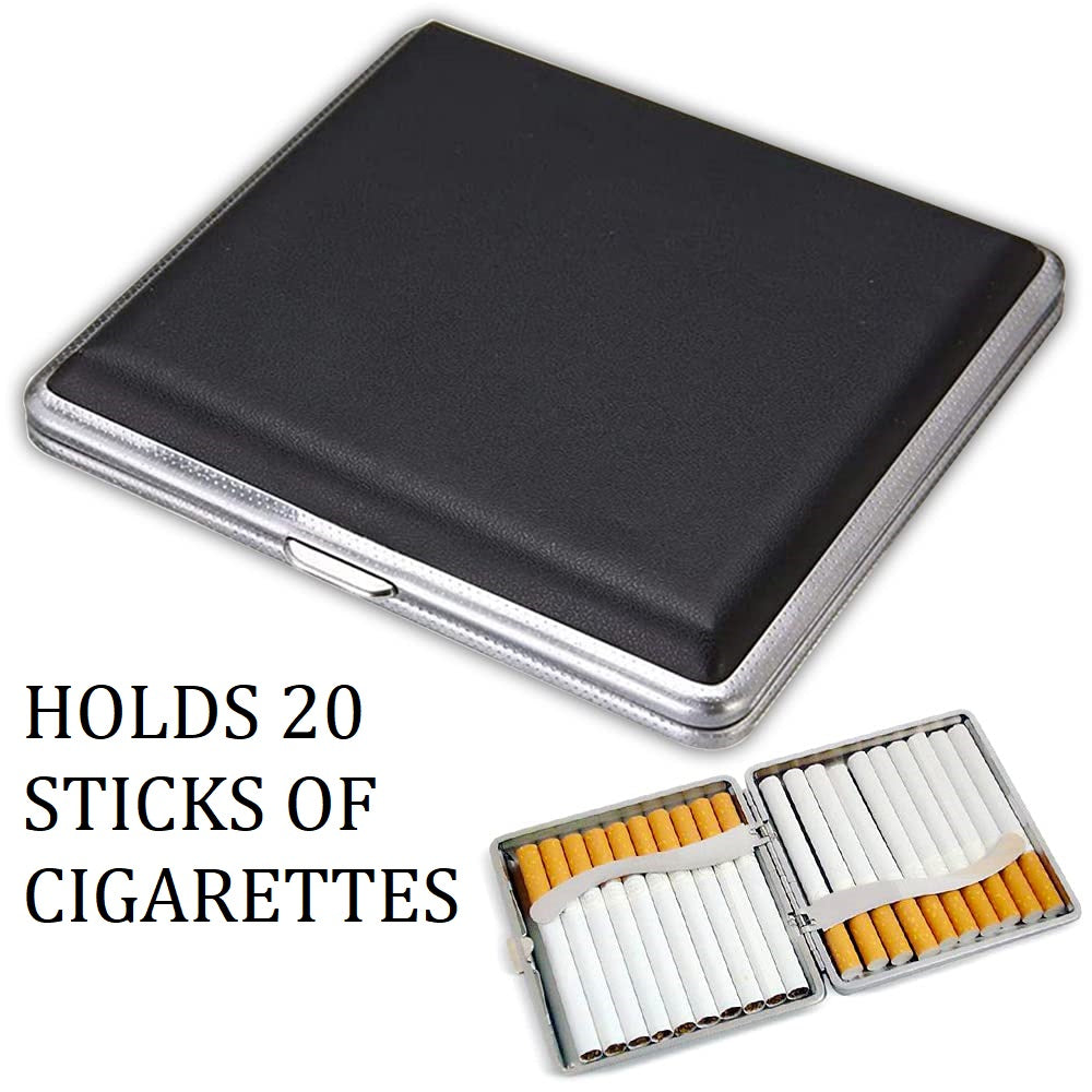 slim fashionable cigarette pu leather metal case for 20 cigarettes | marketzone christchurch