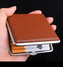 Load image into Gallery viewer, slim fashionable cigarette pu leather metal case for 20 cigarettes | marketzone christchurch

