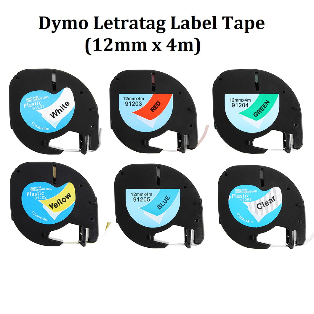 dymo letratag label tape replacement cartridges 12mm x 4m | marketzone christchurch