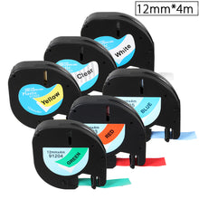 Load image into Gallery viewer, For Dymo Label Printers Compatible Dymo LetraTag Label Cartridges Tapes - 12mm x 4m
