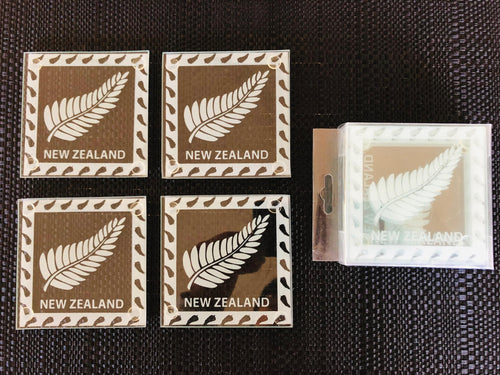 glass coasters nz fern leaf 4 pieces - new zealand souvenir | marketzone christchurch