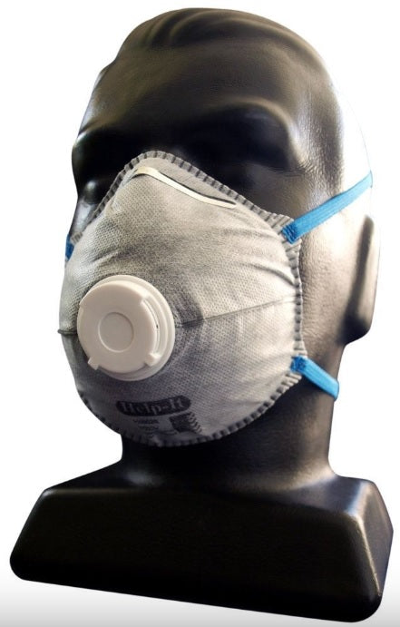 help-it respirator p2v n95 moulded face mask with carbon filter valve | marketzone christchurch
