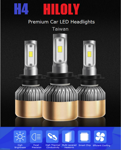 hiloly taiwan H4 car LED COB headlights light bulbs headlamps 36W 6000LM 6000K white | marketzone christchurch