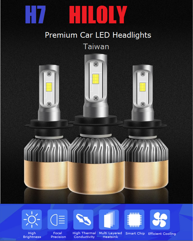 hiloly taiwan H7 car LED COB headlights light bulbs headlamps 36W 6000LM 6000K white | marketzone christchurch