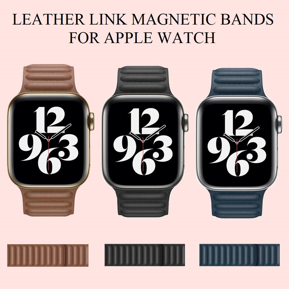 magnetic leather link straps bands for apple watch | marketzone christchurch