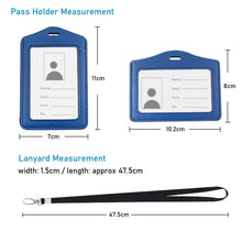 Load image into Gallery viewer, genuine leather card sleeve pass holder with matching lanyard | marketzone christchurch
