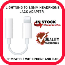 Load image into Gallery viewer, lightning to 3.5mm headphone audio jack adapter connector | marketzone christchurch
