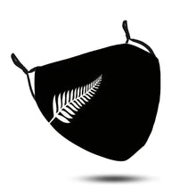 Load image into Gallery viewer, nz fern leaf face mask adult black | marketzone christchurch
