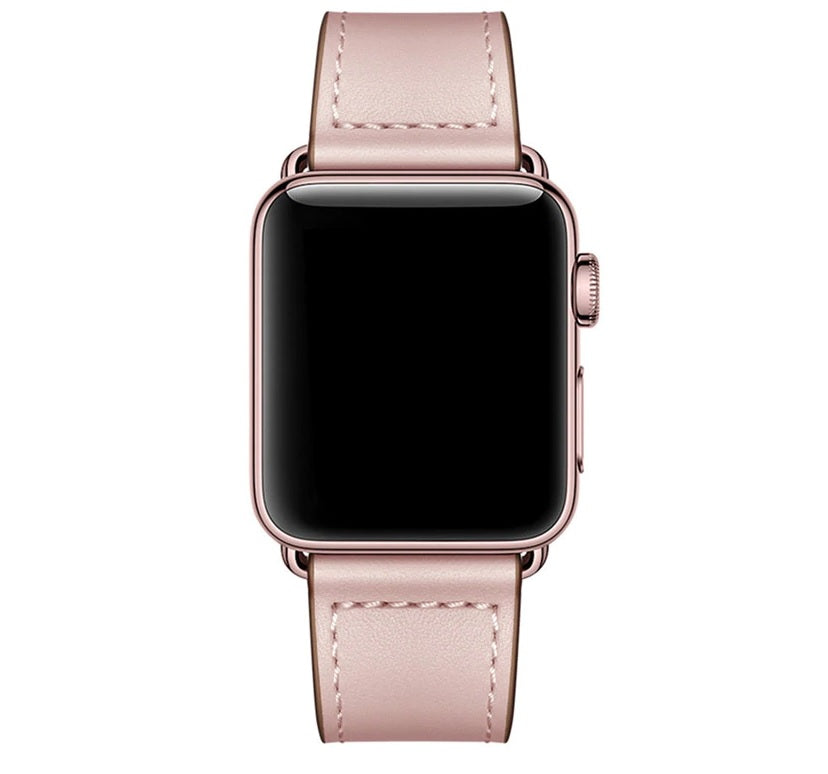 premium quality pink leather strap band for apple watch | marketzone christchurch