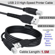 Load image into Gallery viewer, high-speed usb 2.0 a to b printer cable for hp canon brother epson xerox | marketzone christchurch
