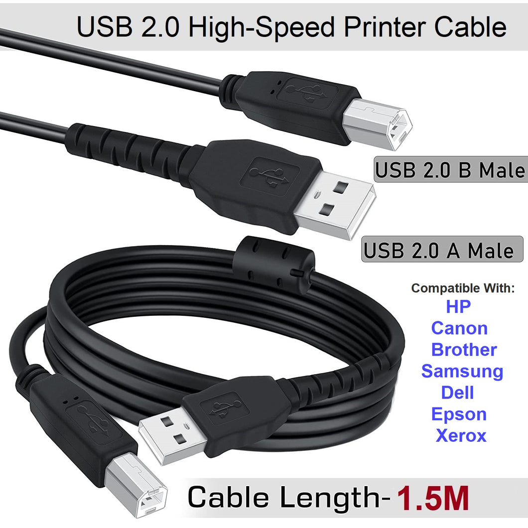 high-speed usb 2.0 a to b printer cable for hp canon brother epson xerox | marketzone christchurch