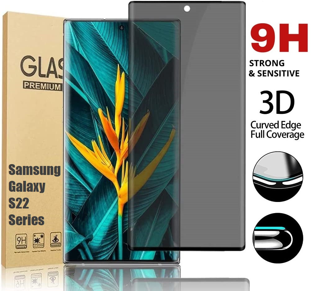 for samsung galaxy s22 series anti-spy 9h hardness hd privacy tempered glass full coverage screen protector | marketzone christchurch