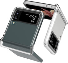 Load image into Gallery viewer, premium full coverage hard pc clear cover with hinge protection for samsung galaxy z flip 3/4 5g | marketzone christchurch
