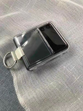 Load image into Gallery viewer, full protection clear case with ring holder for samsung z flip 4 5g | marketzone christchurch
