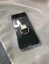 Load image into Gallery viewer, full protection clear case with ring holder for samsung z flip 4 5g | marketzone christchurch
