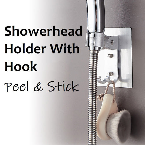 shower head holder wall mount chrome adjustable bracket with hook | marketzone christchurch