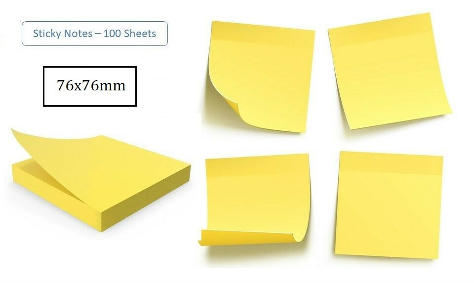 sticky notes memo pads 100 sheets 76mm x 76mm | marketzone christchurch