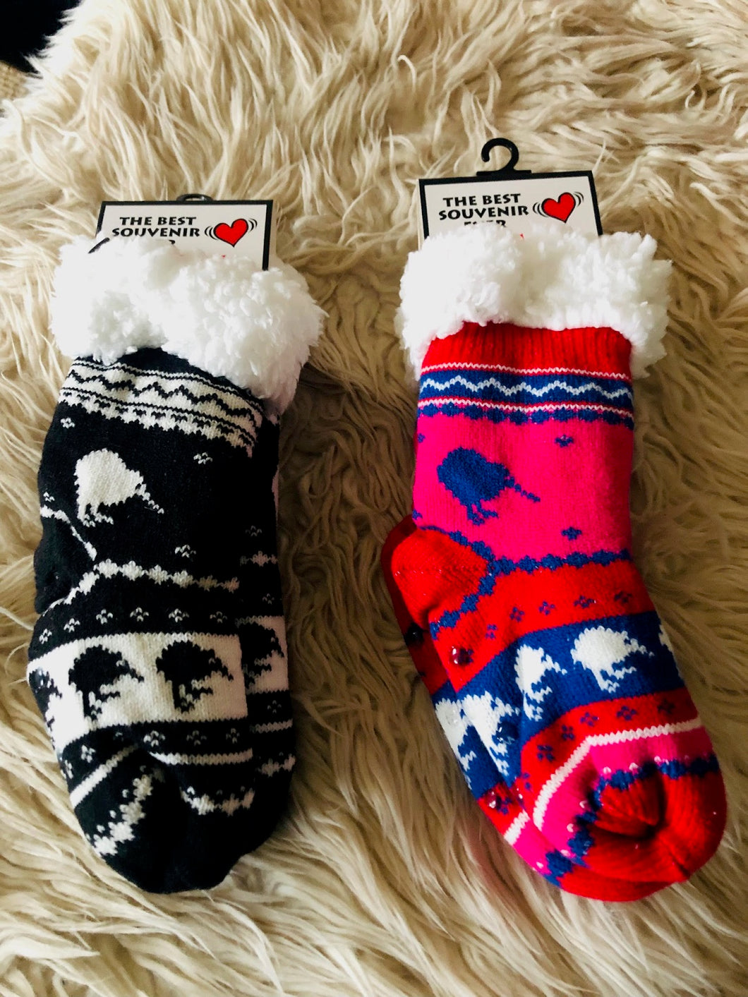 for kids toddlers super comfy soft fluffy kiwi design warm winter socks | marketzone christchurch